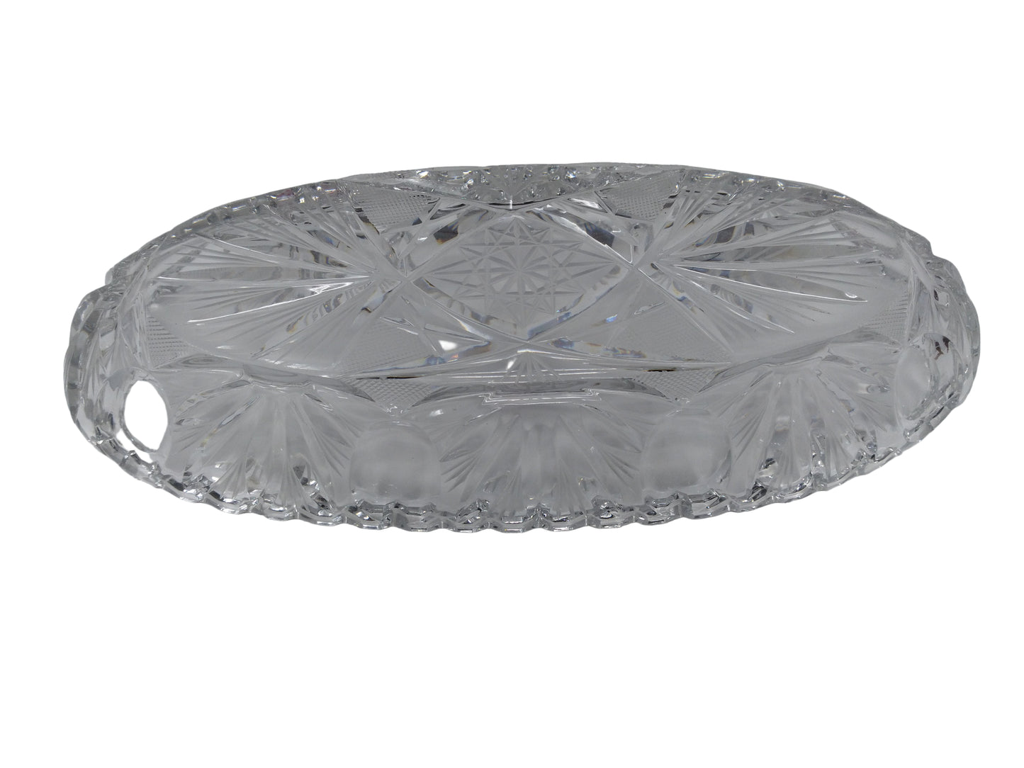 VINTAGE BRILLIANT CUT GLASS CRYSTAL TRAY CELERY DISH BOWL