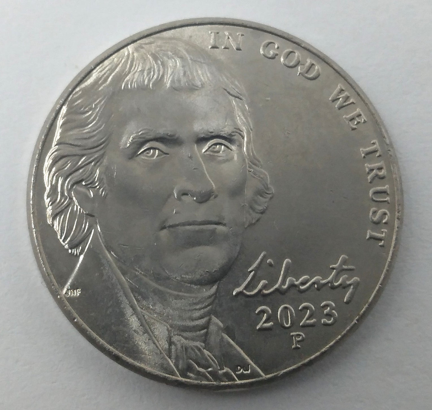 2023 P Jefferson Nickel Obverse Die Chip Error D & GOD