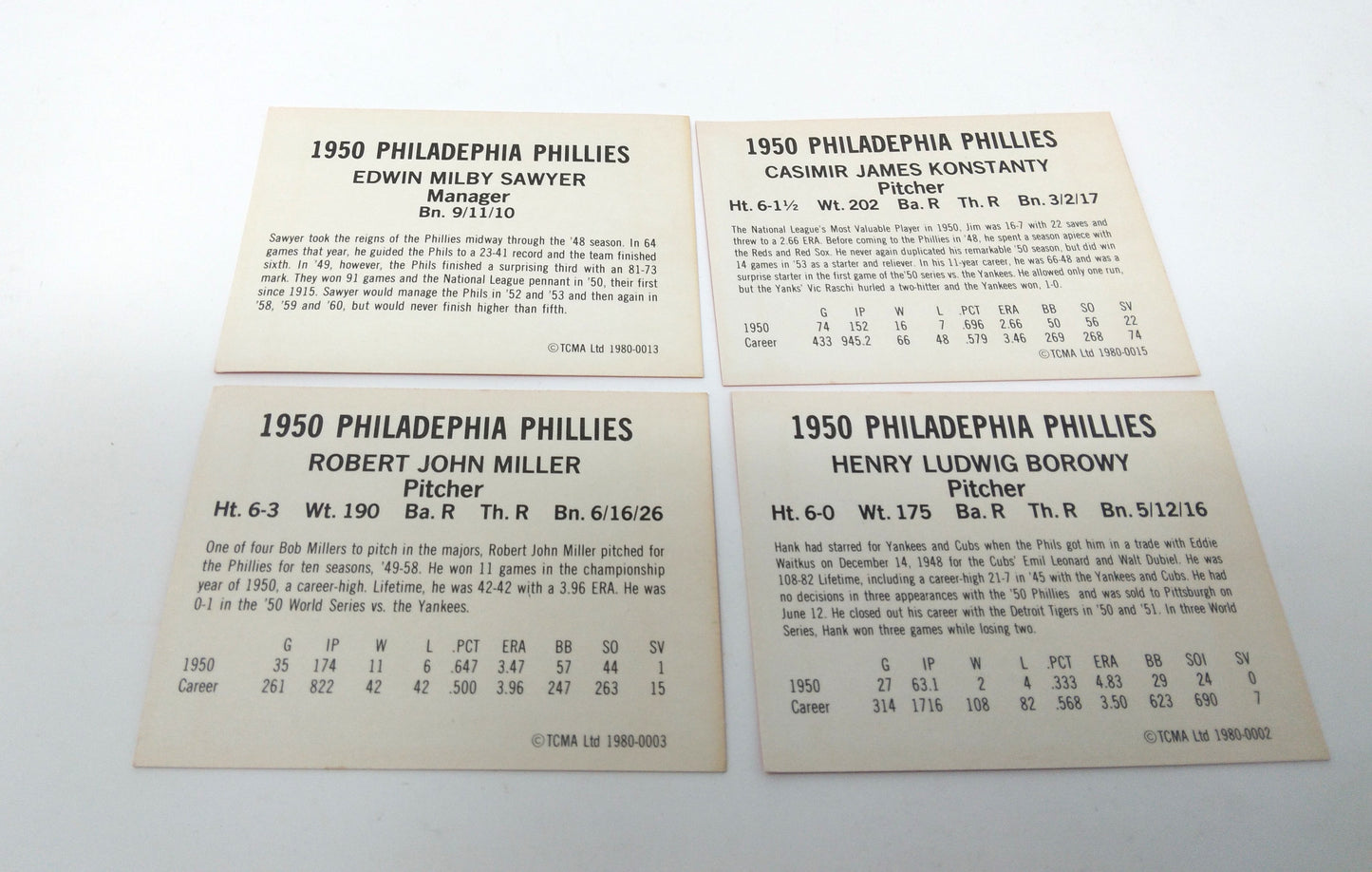 BASEBALL PHILADELPHIA WHIZ KIDS SET OF 4