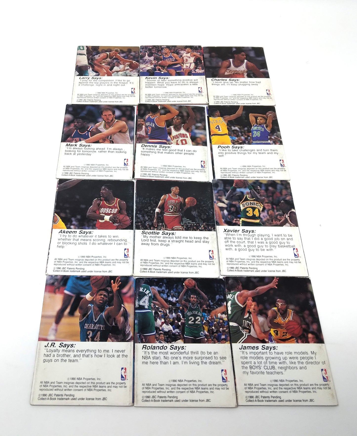 BASKETBALL 1990 NBA HOOPS BOOK COLLECTION (12)