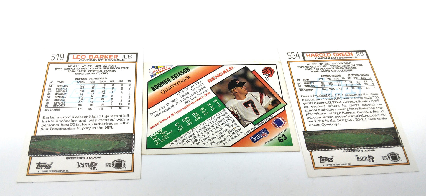 1990S BENGALS NFL TOPPS FOOTBALL CARDS COLLECTION (3)