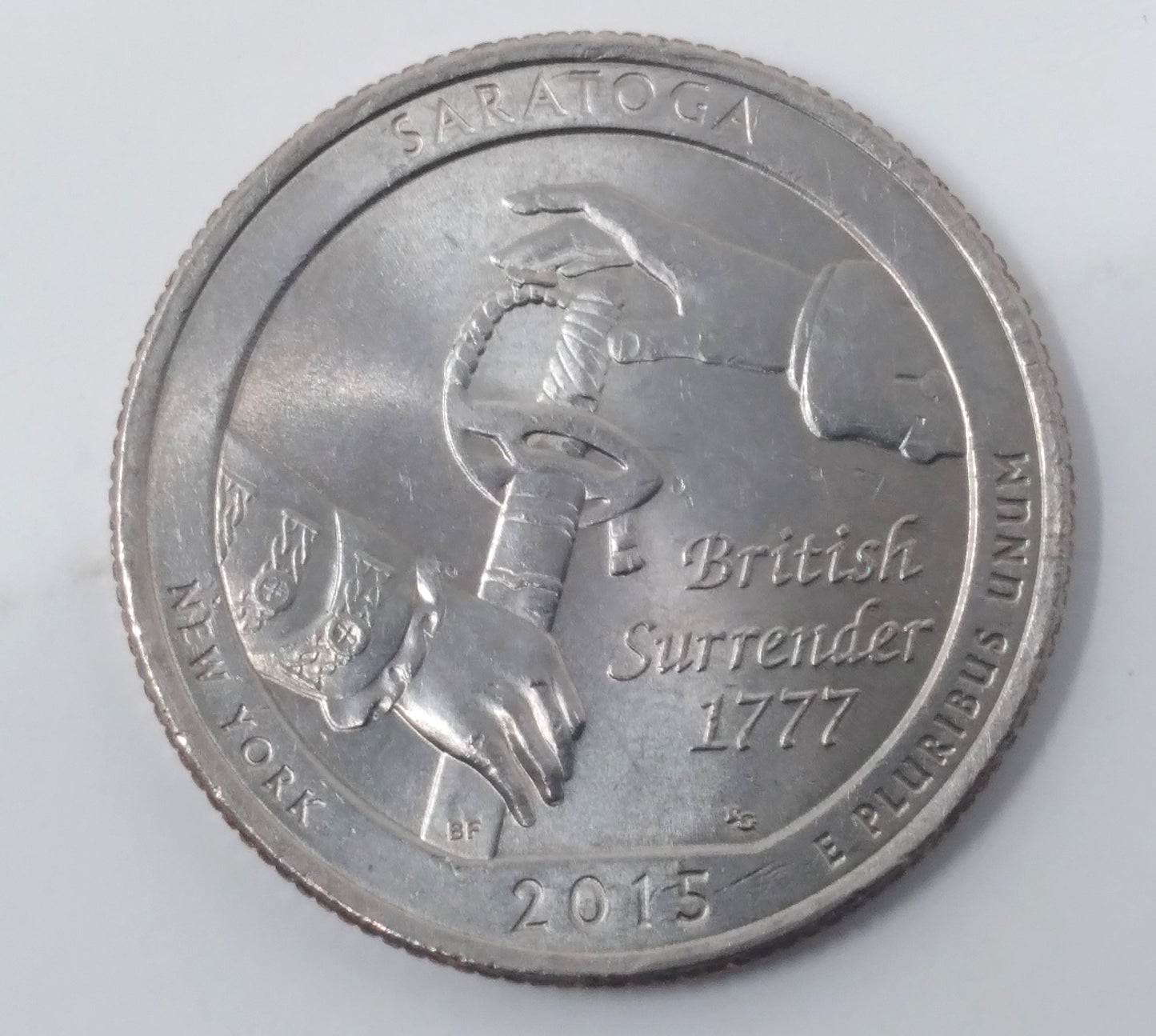 2015 P Saratoga New York Quarter Interior Die Break Mint Error