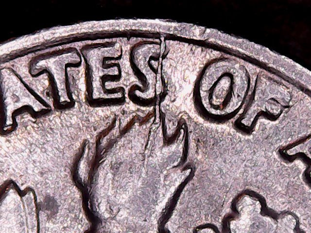 1982 Roosevelt Dime Die Crack Reverse Error!