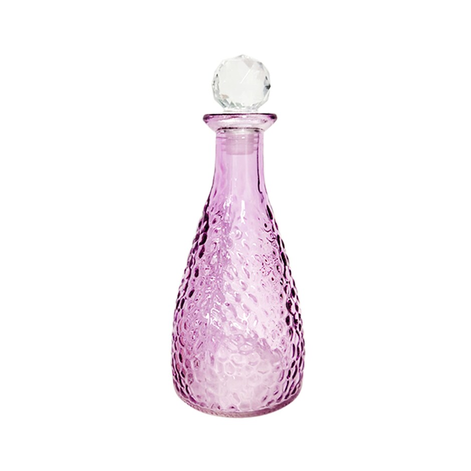 Set 4 Vases Pink Purple Green and Clear