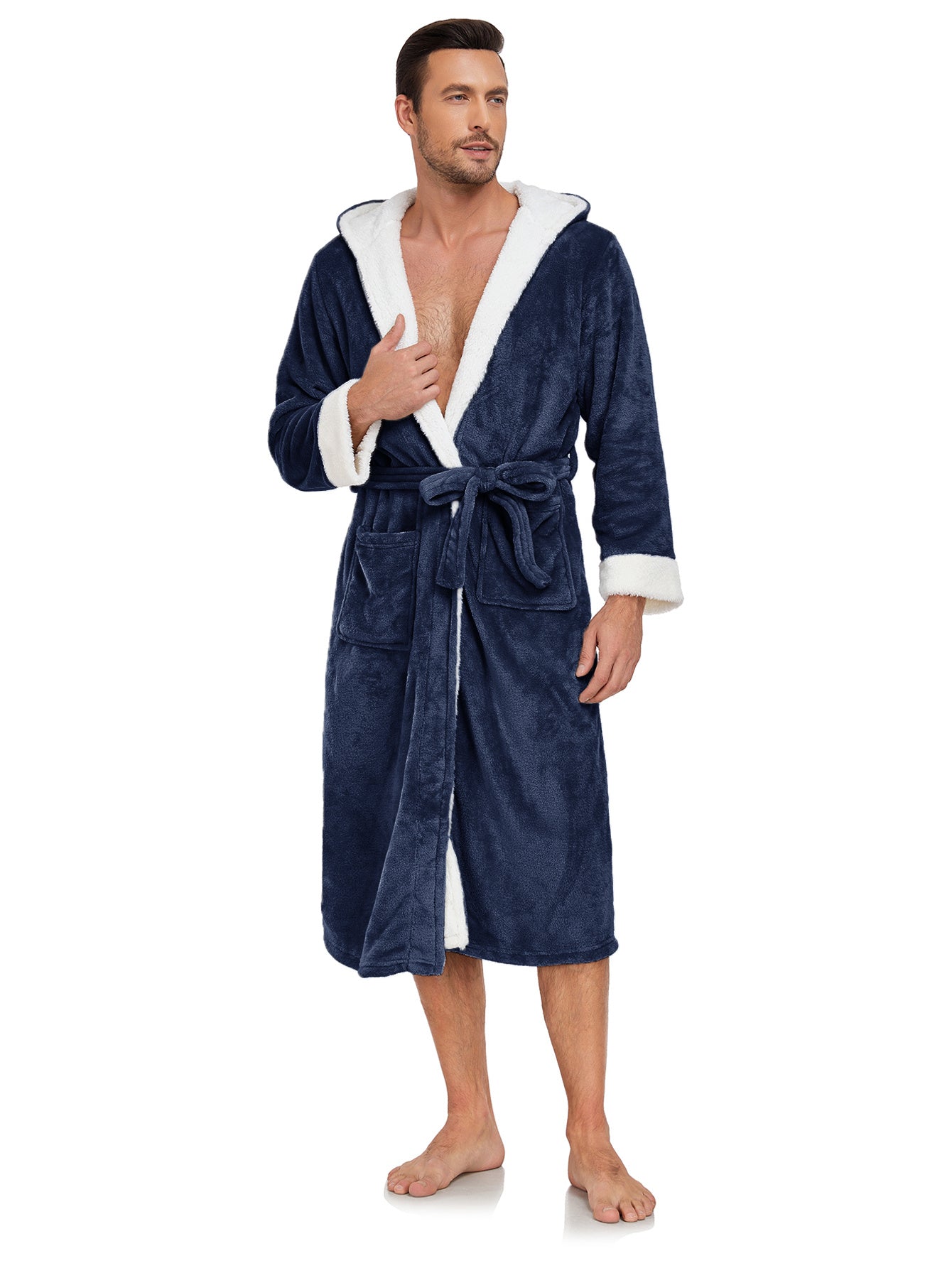 RONGTAI Ladies Long Fleece Bathrobe