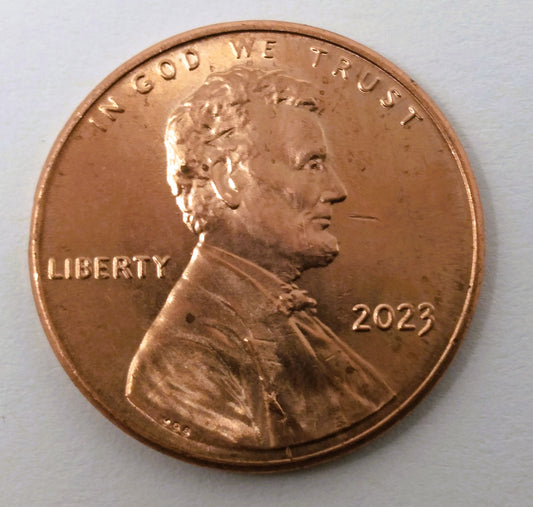 2023 P Lincoln Shield Cent Obverse & Reverse Retained Die Break Error