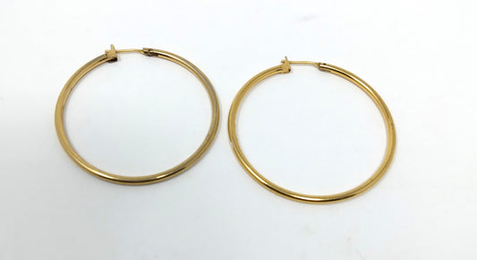 Vintage Monet Gold Tone Hoop Earrings