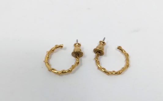Vintage Monet Gold Tone Twisted Rope post Earrings