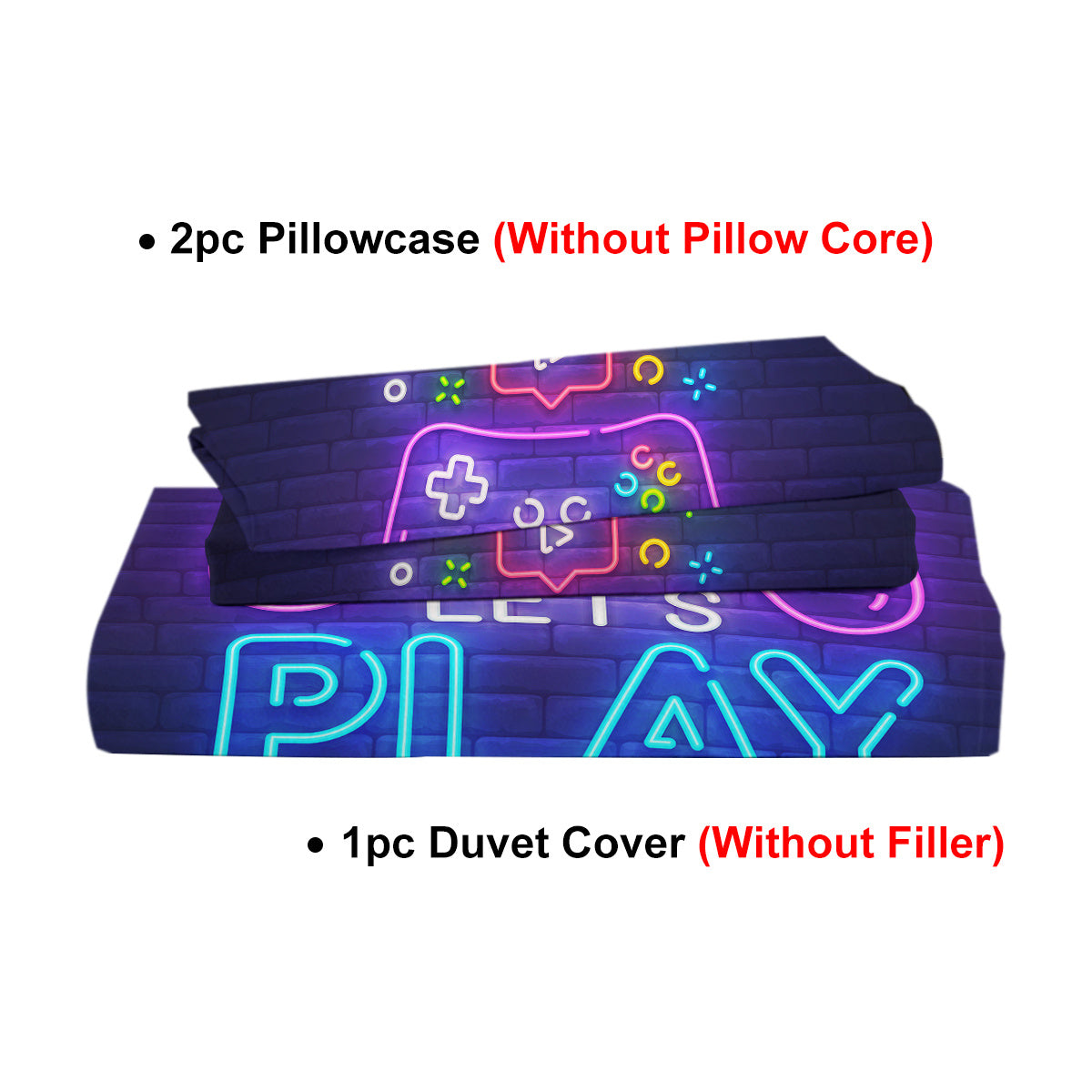 Gaming Duvet Cover Set Twin Full Queen King Size Video Game Controller Bedding Set, Boys Video Games Comforter Cover With 2 Pillow Shams, Bed Set For Boys Girls Bedroom Decor