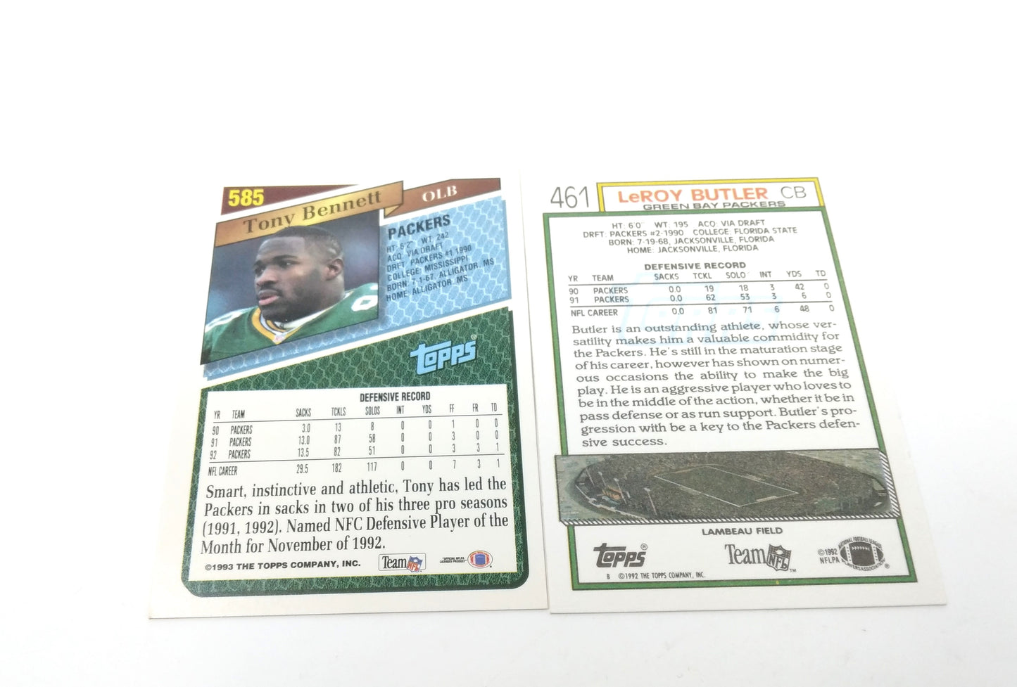 1990S PACKERS NFL TOPPS FOOTBALL CARDS COLLECTION (2)