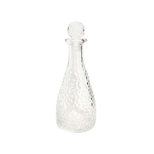 Clear Bubble Glass Vase and Crystal Ball Stopper